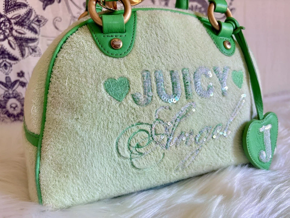 Vintage Juicy Couture Green Angel Bowler Bag