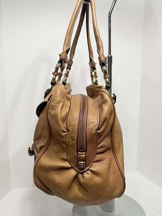 Vintage Juicy Couture Handbag Y2K Hobo Leather Crown Scottie Shield Bag Brown