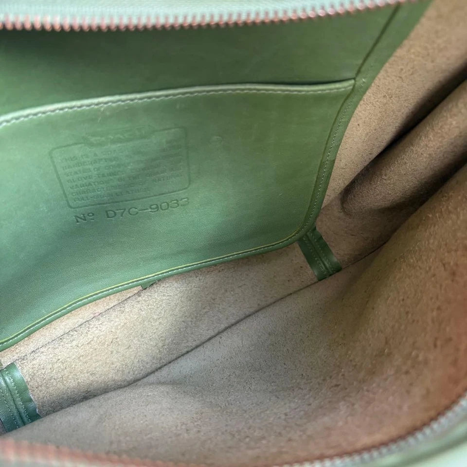 ViRare Authentic Vintage Coach Ergo Zip Bag Leaf Green