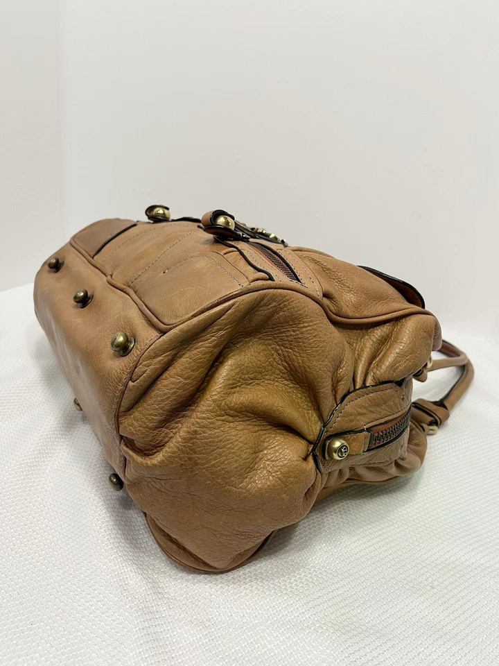 Vintage Juicy Couture Handbag Y2K Hobo Leather Crown Scottie Shield Bag Brown