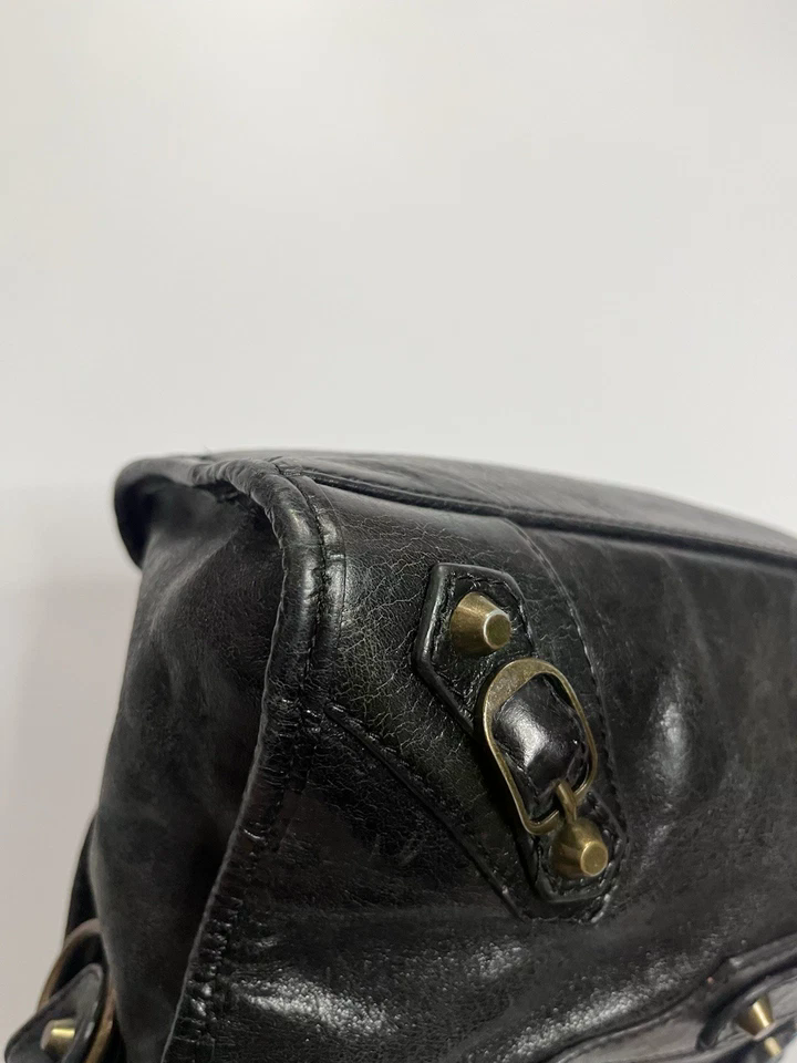 Balenciaga City Bag Black Lambskin Leather Black Vintage Avant Garde