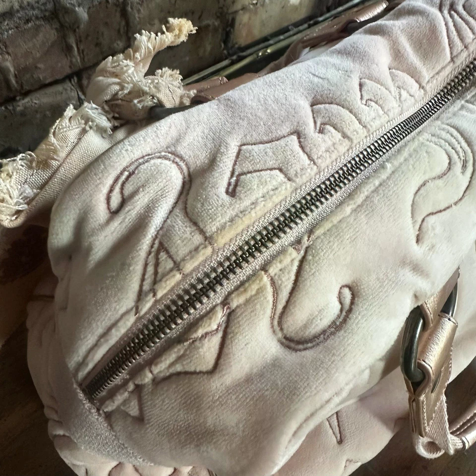 Vintage Y2K Juicy Couture Pink Velour Bowler Bag