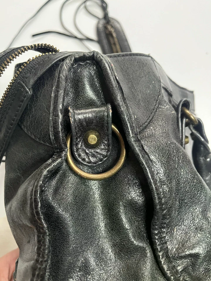 Balenciaga City Bag Black Lambskin Leather Black Vintage Avant Garde