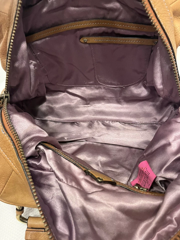 Vintage Juicy Couture Handbag Y2K Hobo Leather Crown Scottie Shield Bag Brown