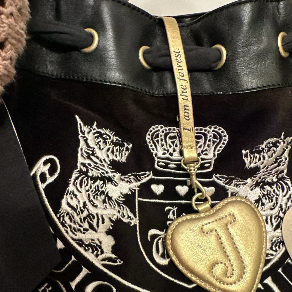 Juicy Couture Daydreamer Bag, Vintage Y2K, Juicy, Scottie Dogs velvet black