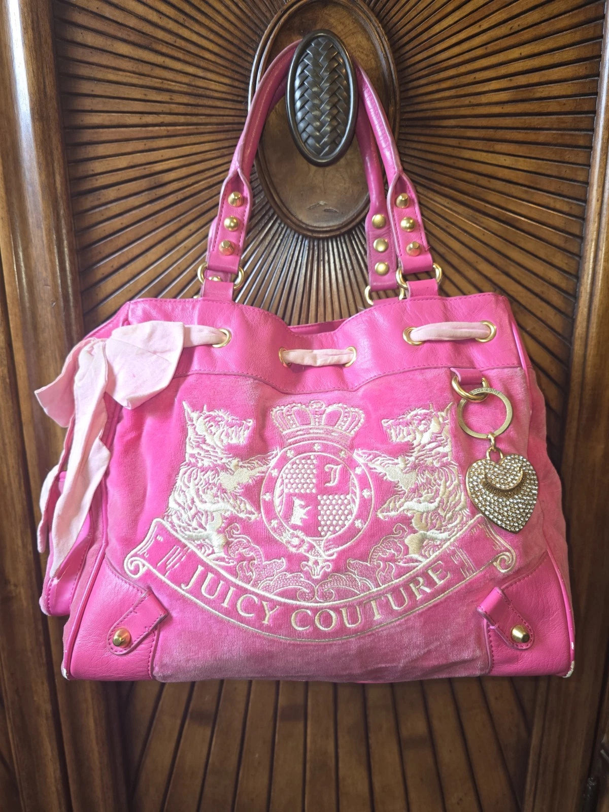 Juicy Couture Scottie Dog Hot Pink Daydreamer Tote Bag - Rare Vintage