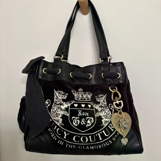Juicy Couture Daydreamer Bag, Vintage Y2K, Juicy, Scottie Dogs velvet black