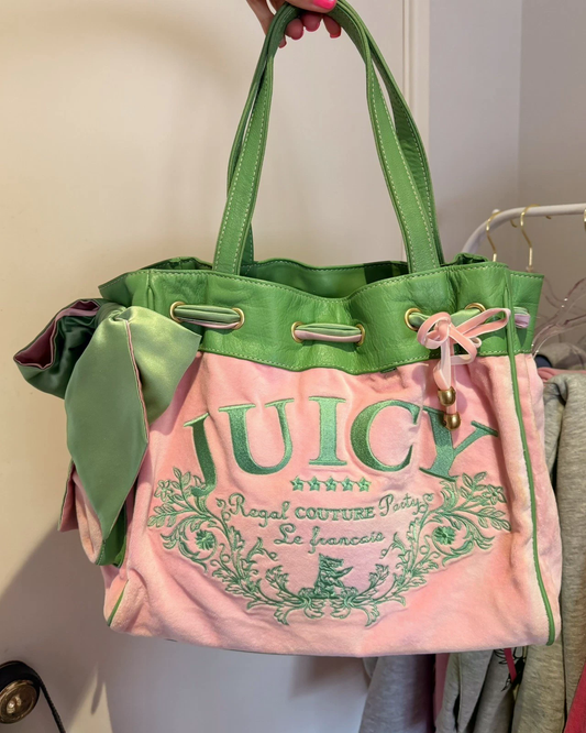 vintage Juicy Couture pink & green daydreamer bag