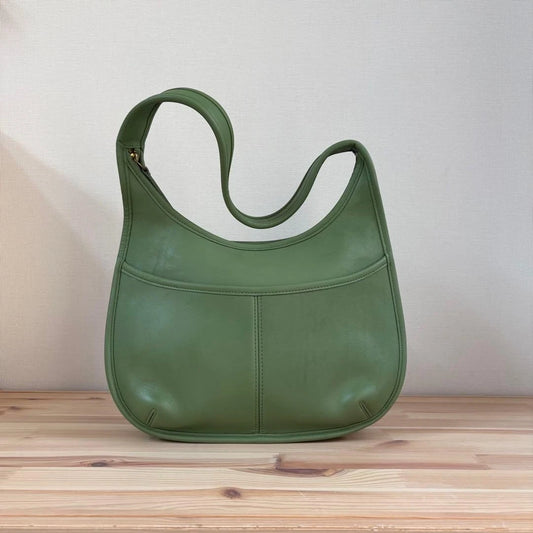 ViRare Authentic Vintage Coach Ergo Zip Bag Leaf Green