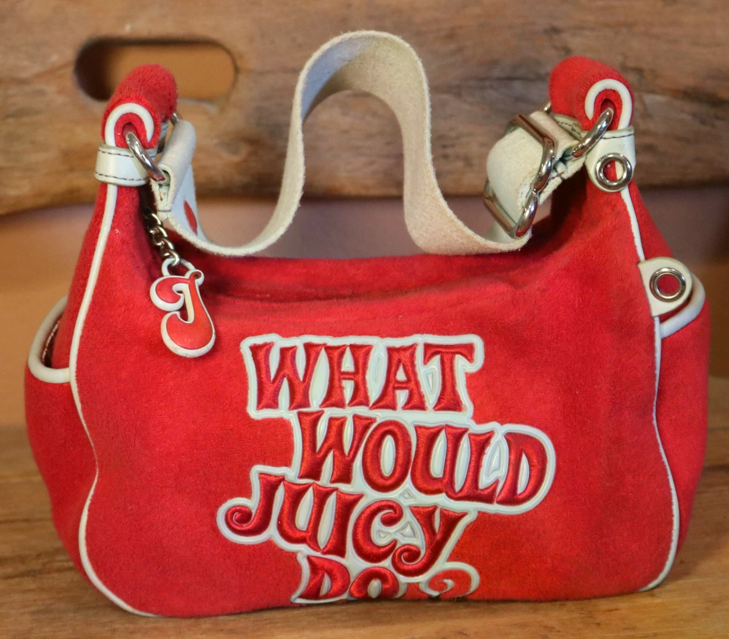 VTG Red Juicy Couture Purse Bag Handbag Terry Cloth