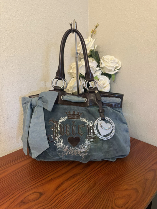 Y2K Vintage 2002 Juicy Couture Steel Blue Daydreamer Bag
