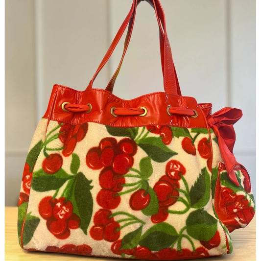 Juicy Couture Daydreamer Retro Cherry Print Red Y2K VINTAGE Shoulder Bag