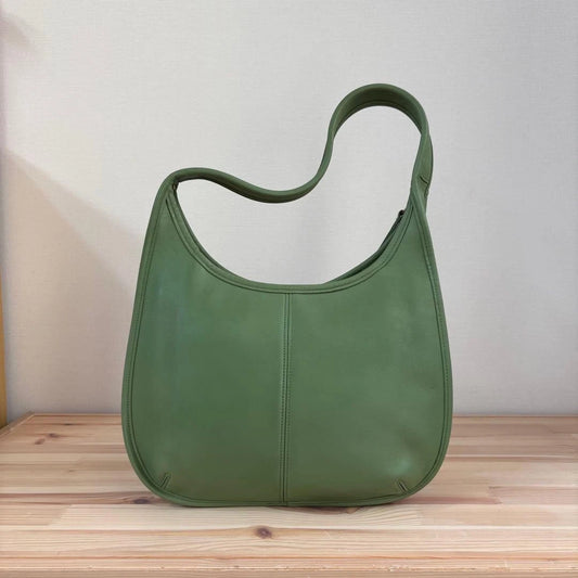ViRare Authentic Vintage Coach Ergo Zip Bag Leaf Green