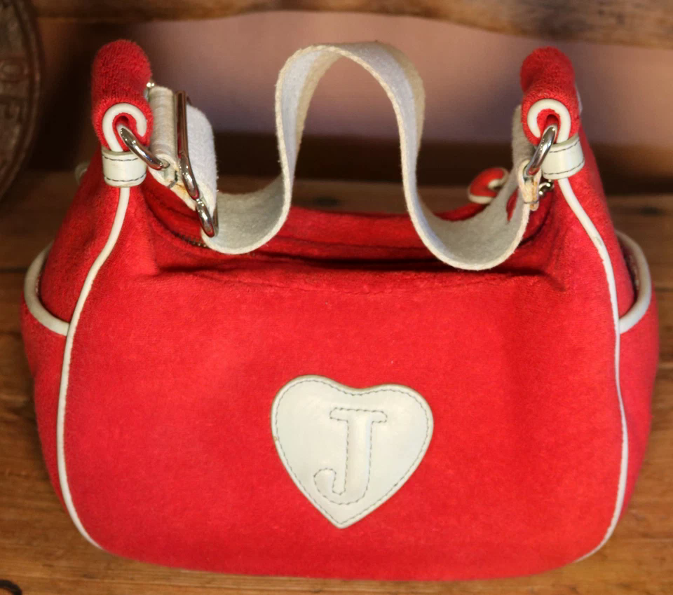 VTG Red Juicy Couture Purse Bag Handbag Terry Cloth