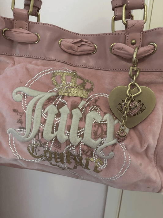 Juicy Couture Rare Vintage Pink Daydreamer Bag & heart charm gold hardware