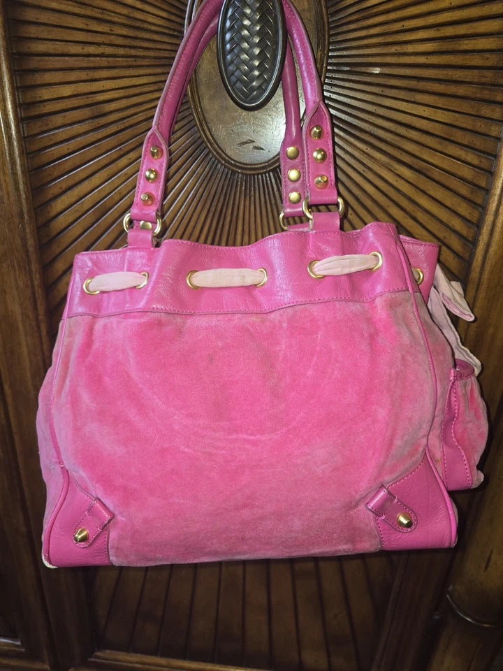Juicy Couture Scottie Dog Hot Pink Daydreamer Tote Bag - Rare Vintage