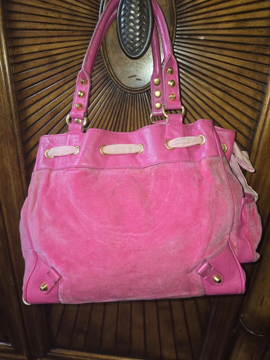 Juicy Couture Scottie Dog Hot Pink Daydreamer Tote Bag - Rare Vintage