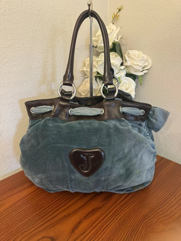 Y2K Vintage 2002 Juicy Couture Steel Blue Daydreamer Bag