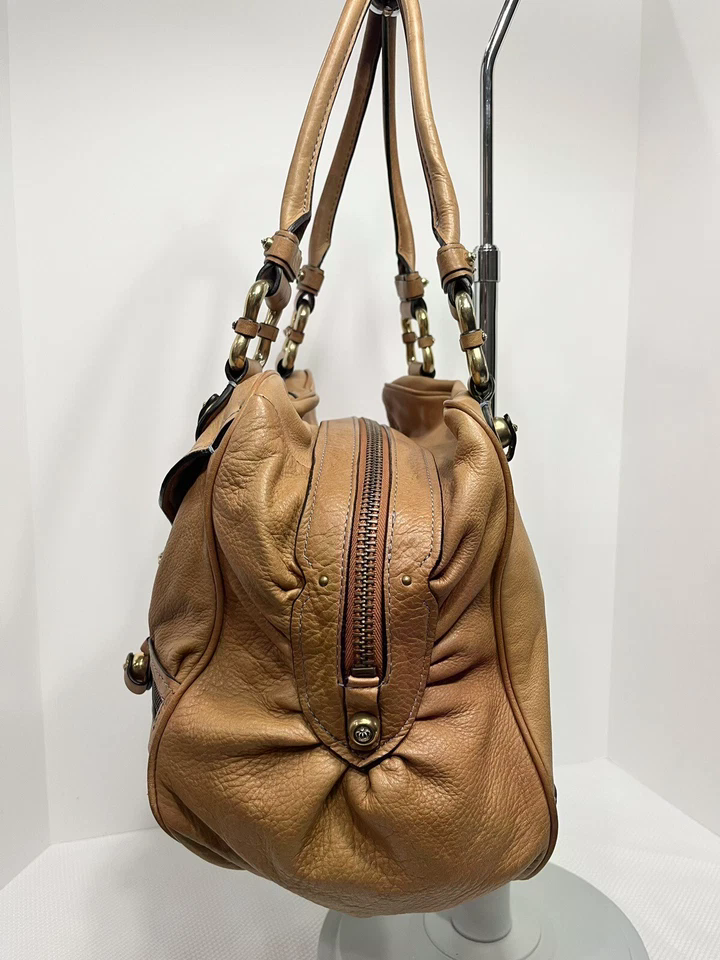 Vintage Juicy Couture Handbag Y2K Hobo Leather Crown Scottie Shield Bag Brown