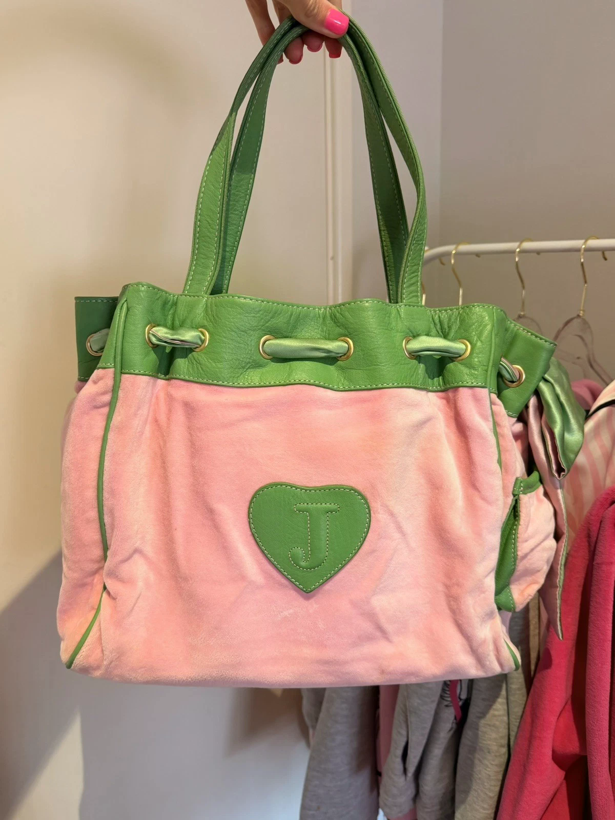 vintage Juicy Couture pink & green daydreamer bag