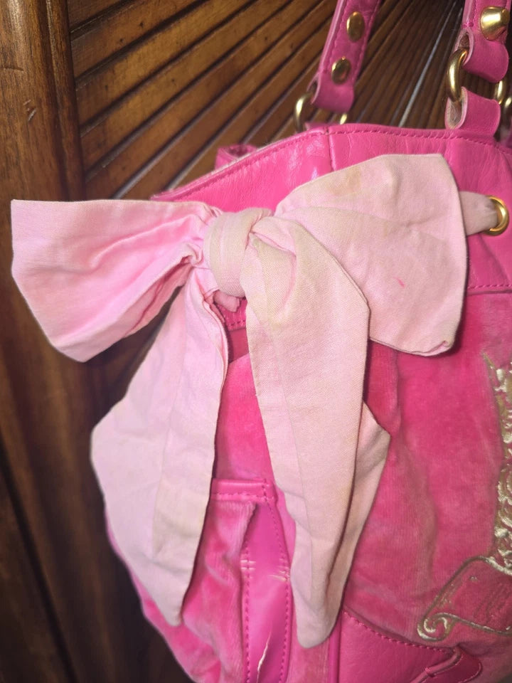 Juicy Couture Scottie Dog Hot Pink Daydreamer Tote Bag - Rare Vintage