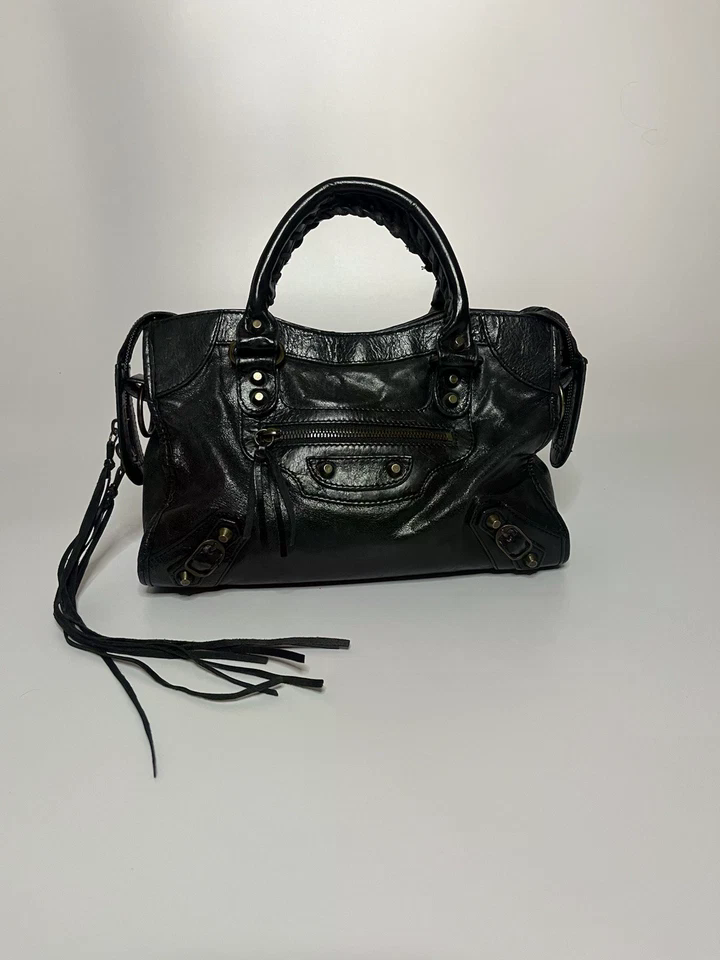 Balenciaga City Bag Black Lambskin Leather Black Vintage Avant Garde