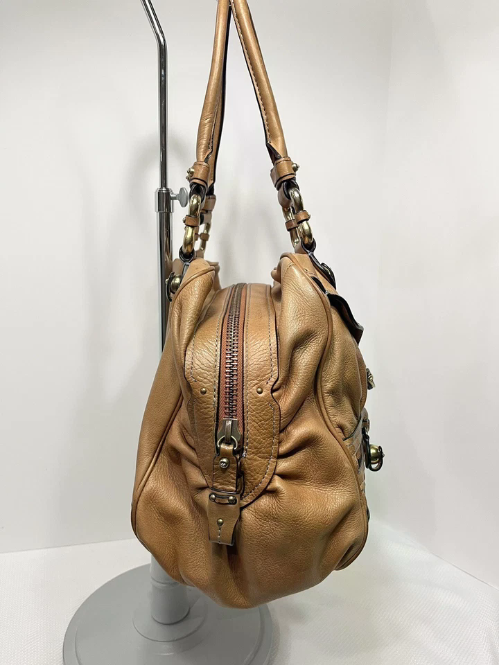Vintage Juicy Couture Handbag Y2K Hobo Leather Crown Scottie Shield Bag Brown