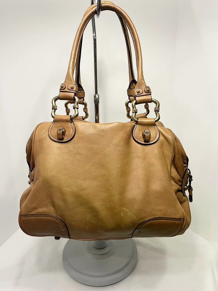 Vintage Juicy Couture Handbag Y2K Hobo Leather Crown Scottie Shield Bag Brown