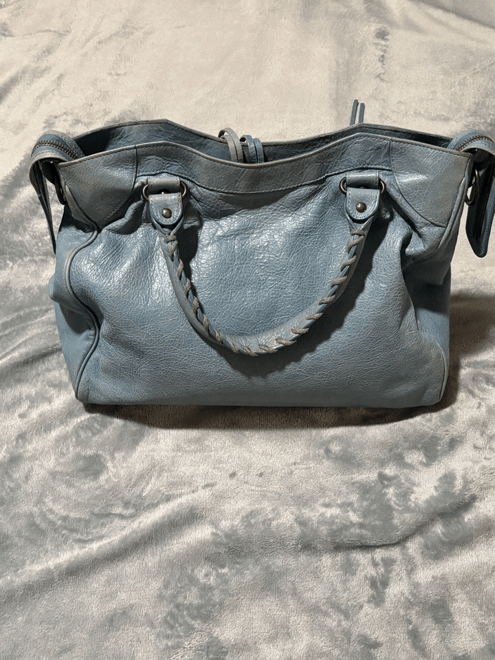Vintage Balenciaga City Bag Velo Blue Lambskin Leather