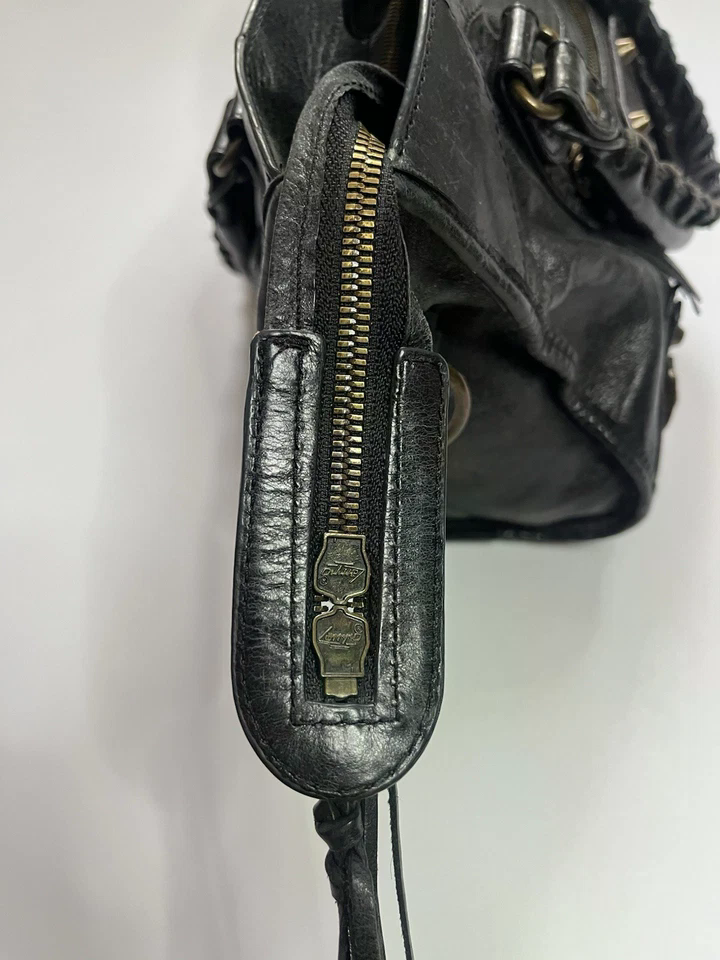 Balenciaga City Bag Black Lambskin Leather Black Vintage Avant Garde