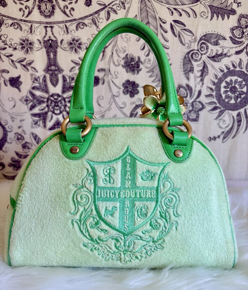 Vintage Juicy Couture Green Angel Bowler Bag
