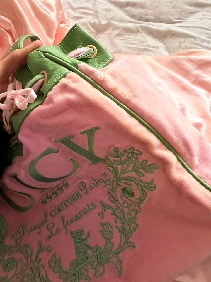 vintage Juicy Couture pink & green daydreamer bag
