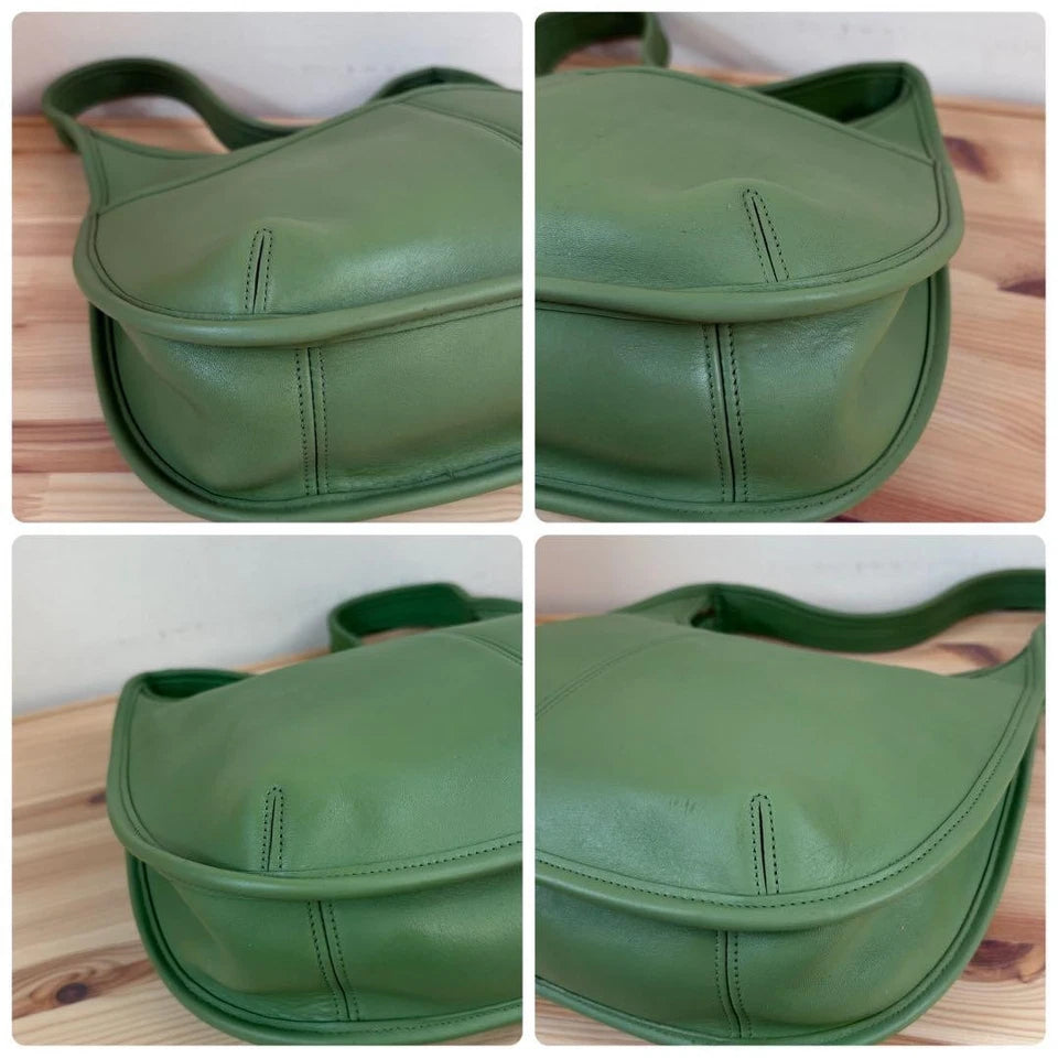 ViRare Authentic Vintage Coach Ergo Zip Bag Leaf Green