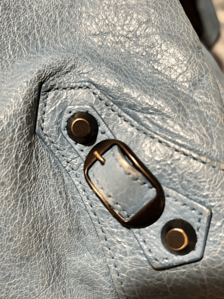 Vintage Balenciaga City Bag Velo Blue Lambskin Leather