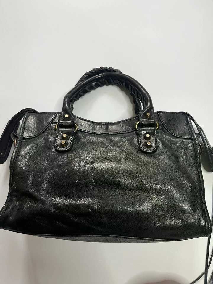 Balenciaga City Bag Black Lambskin Leather Black Vintage Avant Garde