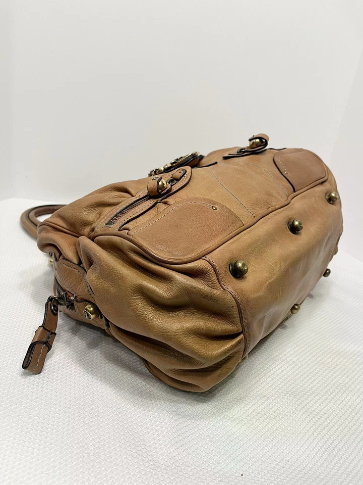 Vintage Juicy Couture Handbag Y2K Hobo Leather Crown Scottie Shield Bag Brown