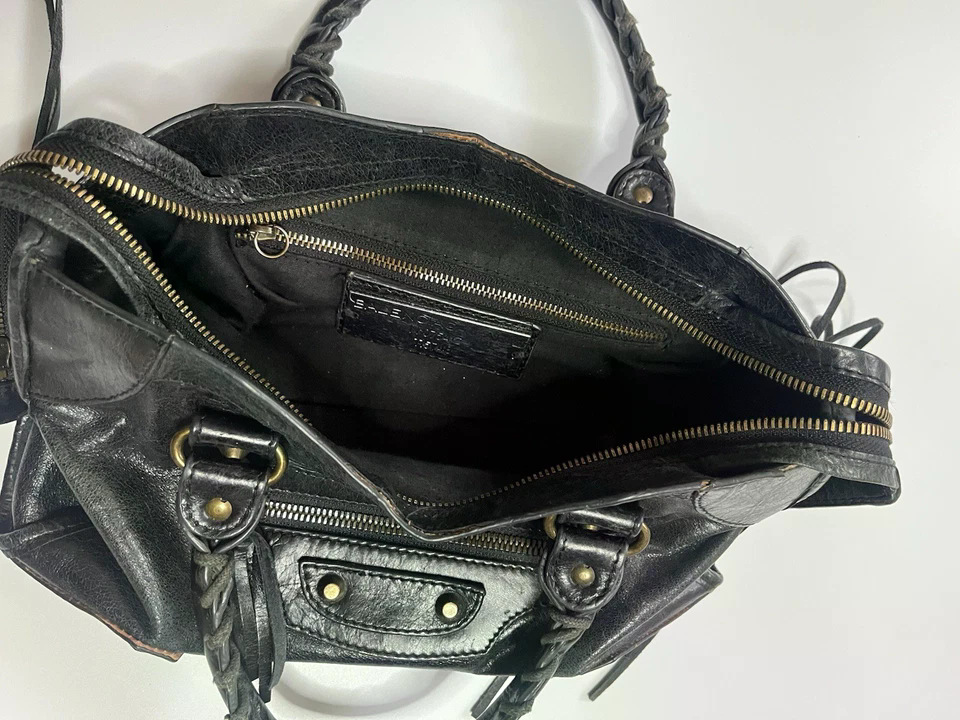 Balenciaga City Bag Black Lambskin Leather Black Vintage Avant Garde