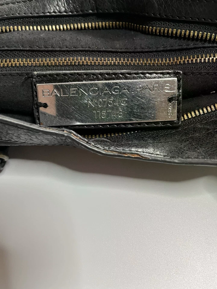 Balenciaga City Bag Black Lambskin Leather Black Vintage Avant Garde