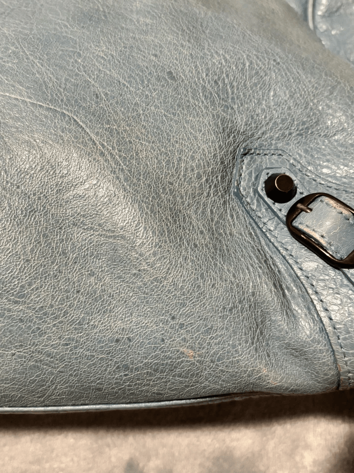 Vintage Balenciaga City Bag Velo Blue Lambskin Leather